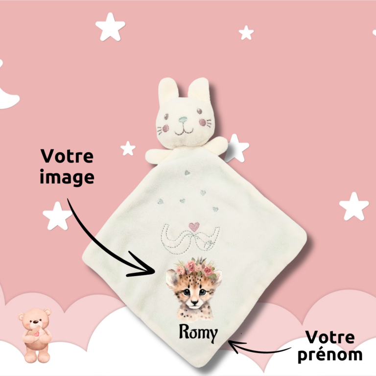 Alice le lapin enchanté - Doudou personnalisé