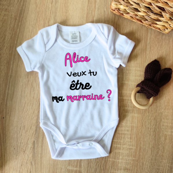 Body personnalisé "veux tu être ma marraine ?"
