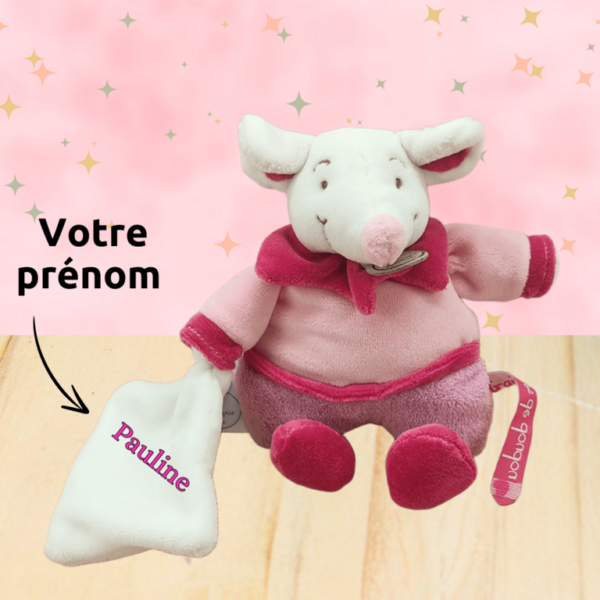 Charlie la souris farceuse – Doudou personnalisé