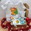 Coffret bébé personnalisé noël garçon - Body, boule noël et doudou