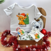 Coffret bébé personnalisé noël garçon - Body, boule noël et doudou