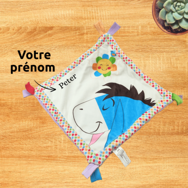 Bouriquet l’âne câlin – Doudou personnalisé