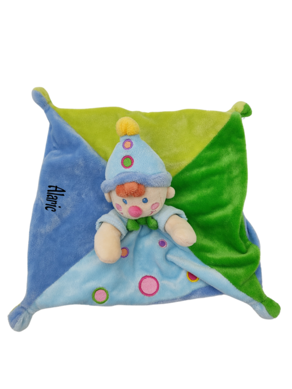 doudou-carre-clown-bleu-et-vert-nicotoy-2.png Lucas le clown malicieux