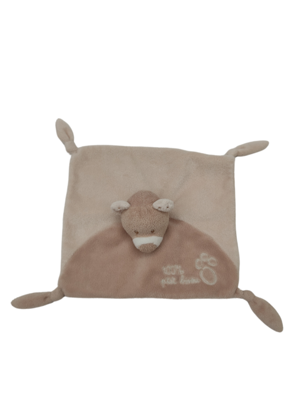 doudou-carre-ours-marron-1.png Bruno, le petit ours marron - Doudou personnalisé