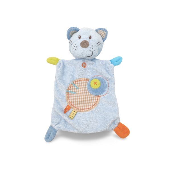 doudou-chat-plat-bleu-1.png Chacha le chat tout bleu - Doudou personnalisé