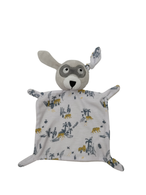 doudou-chien-plat-masque.png Max, le chien masqué - Doudou personnalisé