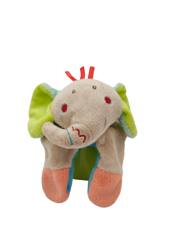 doudou-elephant-plat-sucre-d-orge-1.png Ellie, l'Éléphant Multicolore Enchanté - Doudou personnalisé