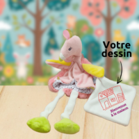 Luce le flamant pétillant – Doudou personnalisé