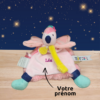 Vivi le flamant rose espiègle – Doudou personnalisé