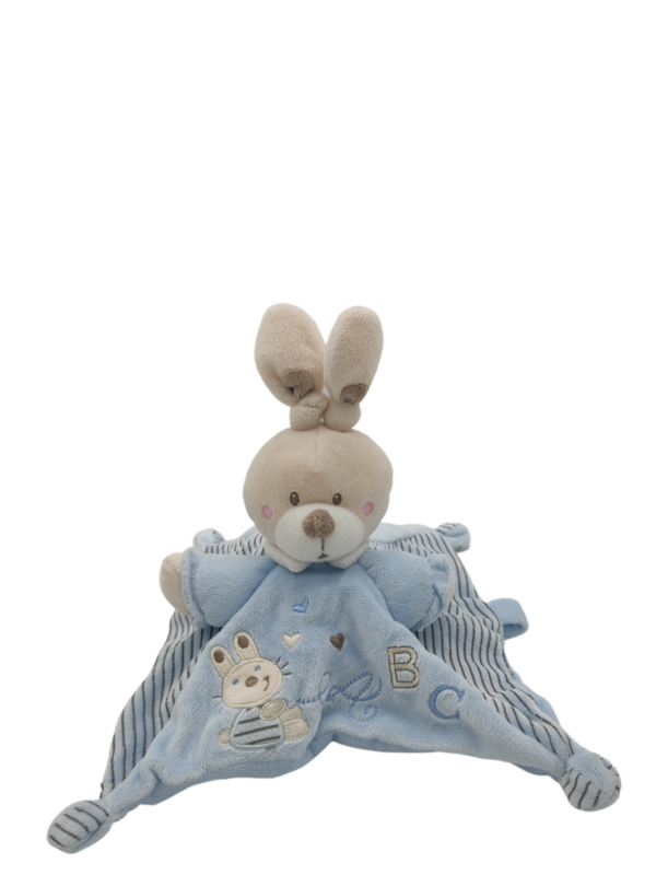 doudou-lapin-bleu-attache-tetine-nicotoy.png Ponpon Le Compagnon des Premiers Pas