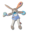Body le lapin gris bleu orange attachant - Peluche personnalisée
