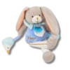 Body le lapin gris bleu orange attachant - Peluche personnalisée