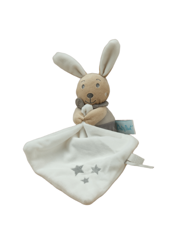 Croustille le lapin curieux – Doudou personnalisé