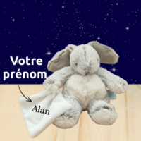 Plume, le lapin apaisant – Doudou personnalisé