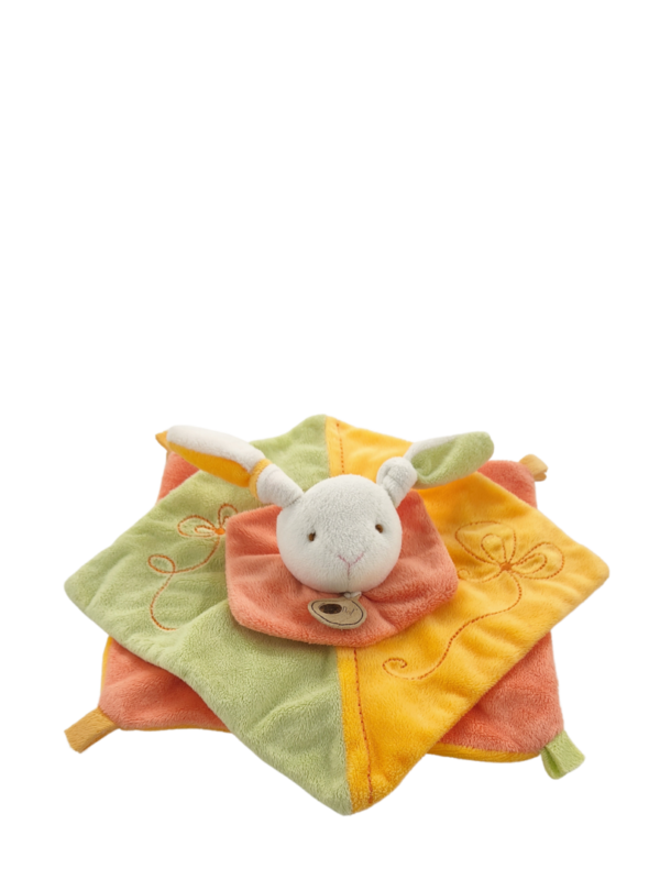 doudou-lapin-jaune-vert-et-orange-baby-nat.png Calinou Doudou Étoilé