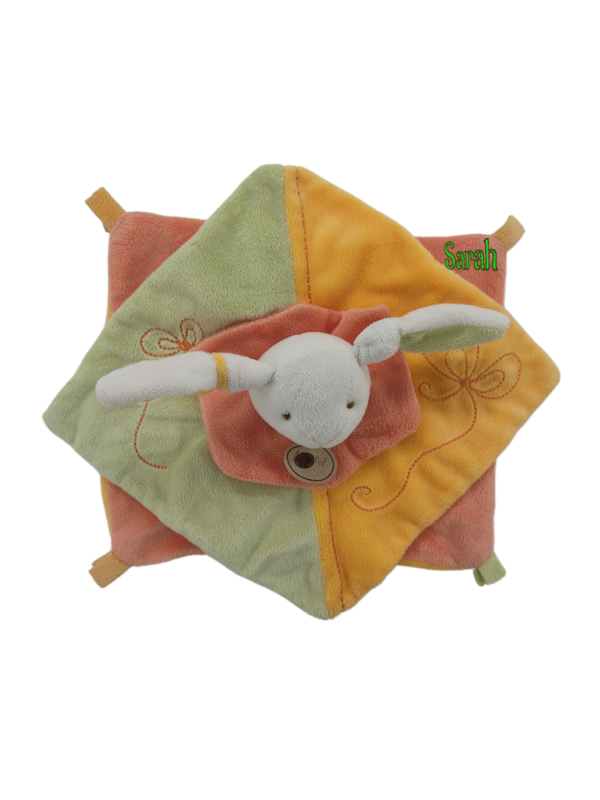 doudou-lapin-orange-et-jaune-vert-baby-nat.png Calinou Doudou Étoilé
