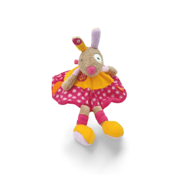 doudou-lapin-rose-et-orange-2-1.png Tipou l'adorable lapin- Doudou personnalisé