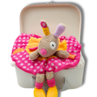 doudou-lapin-rose-et-orange.png Tipou l'adorable lapin- Doudou personnalisé