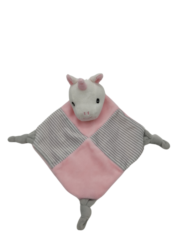 doudou-licorne-rose-plate-1.png Céleste la licorne - Doudou personnalisé
