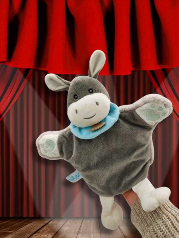 doudou-marionnette-hippopotame.png George l'Hippo marionnette - Doudou personnalisé