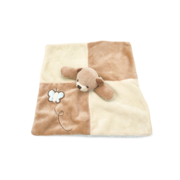 doudou-marron-et-beige-ours-carre-1.png Noah le petit Ours beige - Doudou personnalisé