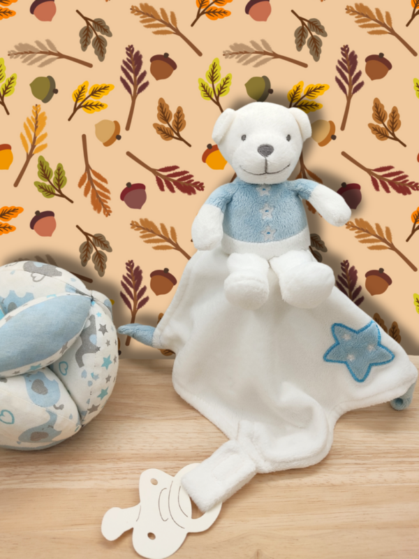 doudou-ours-attache-tetine-1.png Jean l'ours arrangeant - Doudou personnalisé
