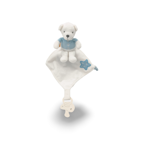 doudou-ours-attache-tetine.png Jean l'ours arrangeant - Doudou personnalisé
