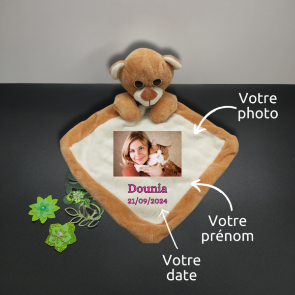 doudou-personnalise-avec-photo.png Nagou le doudou ours rapide - Doudou personnalisé