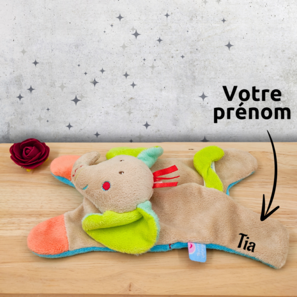 doudou-personnalise-elephant.png Ellie, l'Éléphant Multicolore Enchanté - Doudou personnalisé
