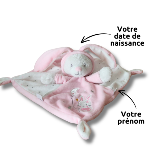 doudou-personnalise-lapin-ours-rose-1.png Stella l'ours lapin - Doudou personnalisé