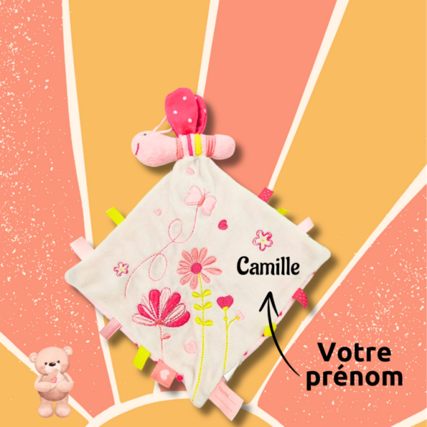 Luna, la Libellule Rose Enchantée - Doudou personnalisé