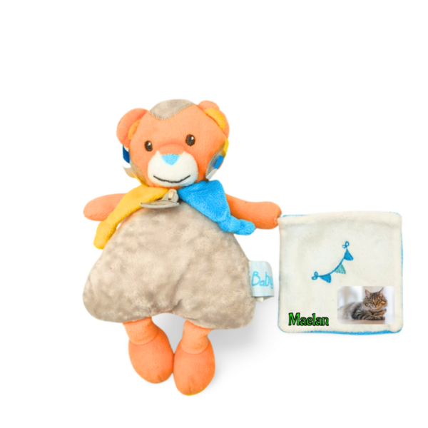 doudou-personnalise-lion.png Riou le lion malin - Doudou personnalisé