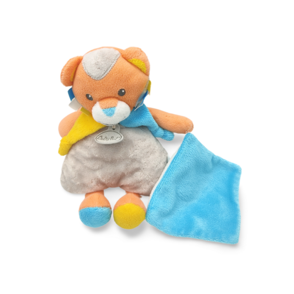 doudou-personnalise-lion-mouchoir-2.png Riou le lion malin - Doudou personnalisé