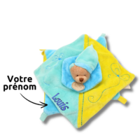 doudou-personnalise-ours-1.png Pouti l'Ours Bleu et Jaune - Doudou personnalisé