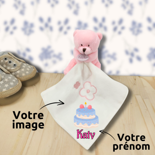 doudou-personnalise-ours-rose-avec-photo-et-image.png Fripouille l'ours rose - Doudou personnalisé