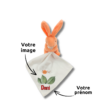 Biscotte le lapin en folie - Doudou personnalisé