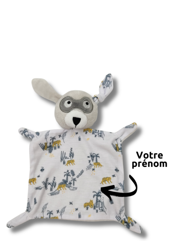 doudou-personnalise-prenom-chien.png Max, le chien masqué - Doudou personnalisé