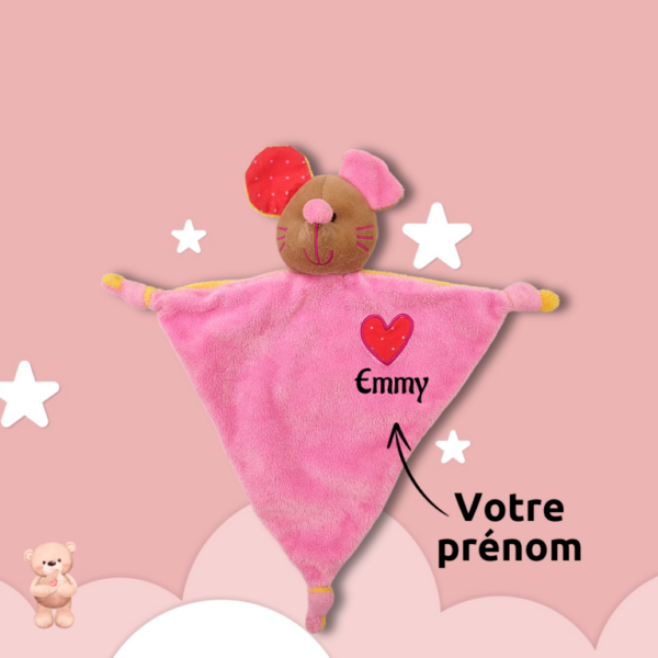 doudou-personnalise-souris-rose.png Mila, la Souris Rose Tout en Rires - Doudou personnalisé