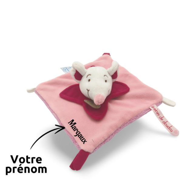 doudou-personnalise-souris-rose-avec-prenom.png Mimi la souris - Doudou personnalisé