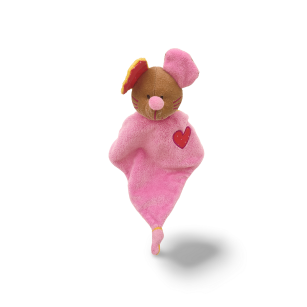 doudou-plat-souris-triangle-rose-1.png Mila, la Souris Rose Tout en Rires - Doudou personnalisé