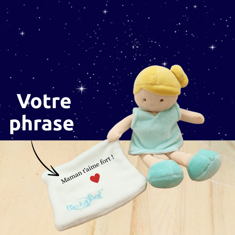 Mady la poupée rêveuse – Doudou personnalisé