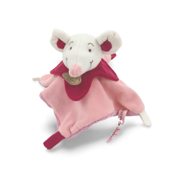 doudou-souris-carre-rose-doudou-et-compagnie-1.png Mimi la souris - Doudou personnalisé