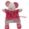 doudou-souris-plate-rose-noeud.png Poucinette souris rose - Doudou personnalisé