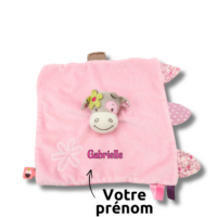 doudou-vache-rose-personnalise.png Rosalie, la vache intrépide - Doudou personnalisé