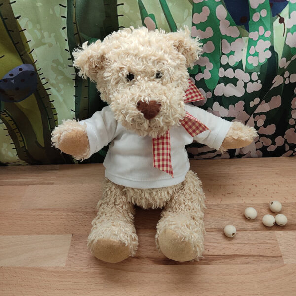 ours-en-peluche-t-shirt.jpeg Pif l’ourson câlin – Doudou personnalisé