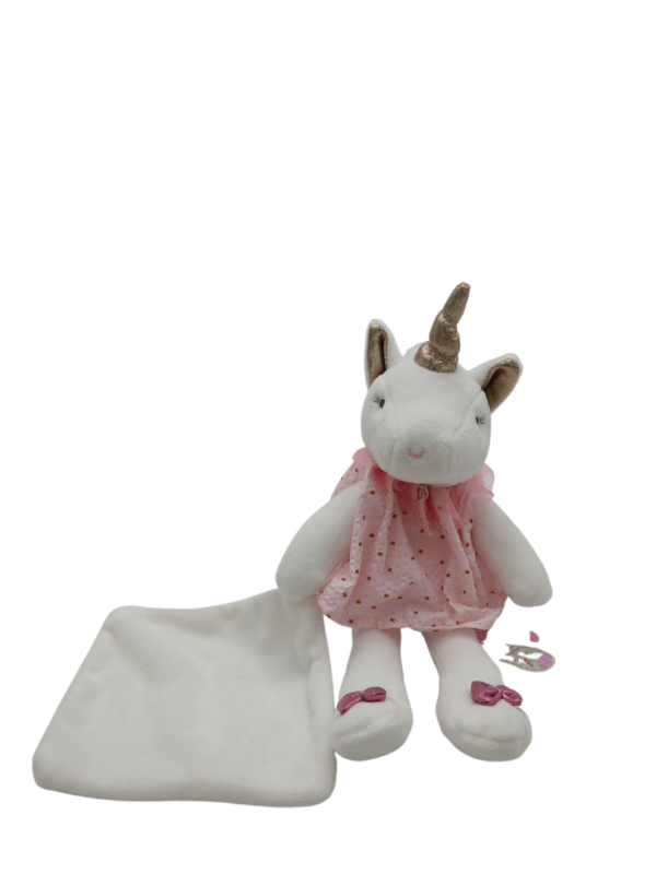 Zoé la licorne câline - Doudou personnalisé