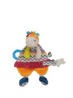 Doudou vache multicolore attache tétine TUC TUC