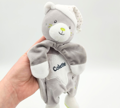 Doudou chat personnalisé